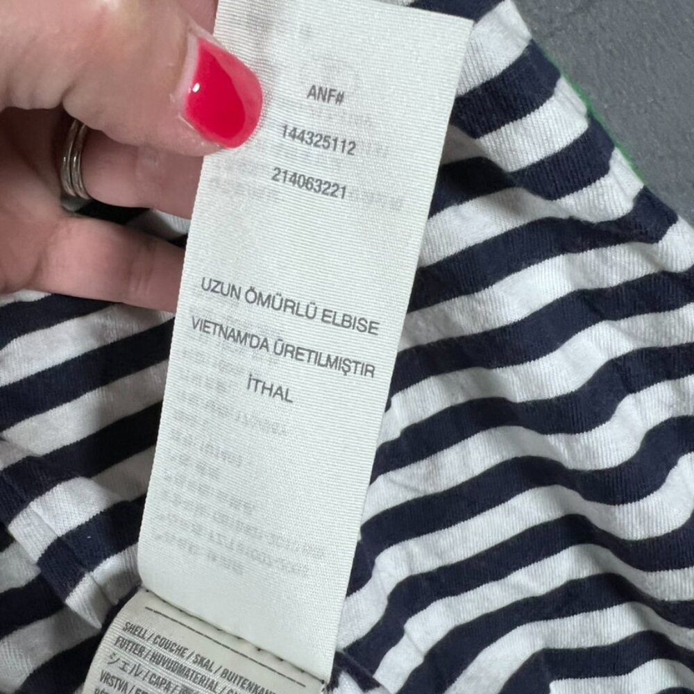 Abercrombie & Fitch Y2K Green Windbreaker sailor stripe preppy nautical - Picture 4 of 12